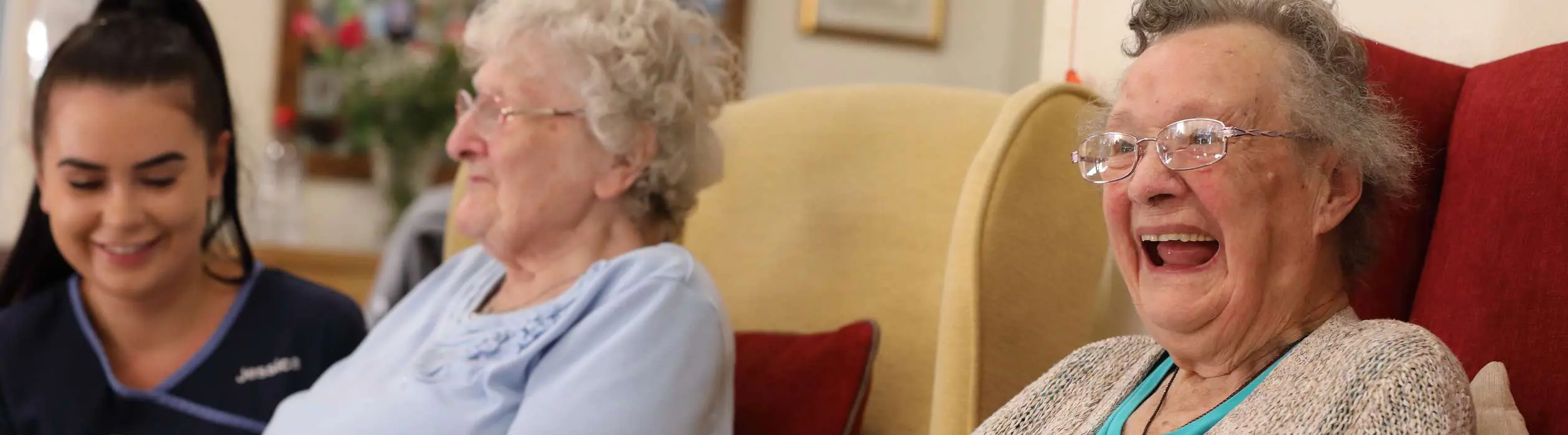 CCH Care Hero Image showing a couple of residents smiling and laughing with each other